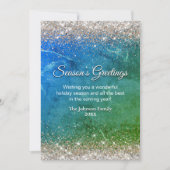 おしゃれな緑青金クリスマス新年挨拶 カード (正面)