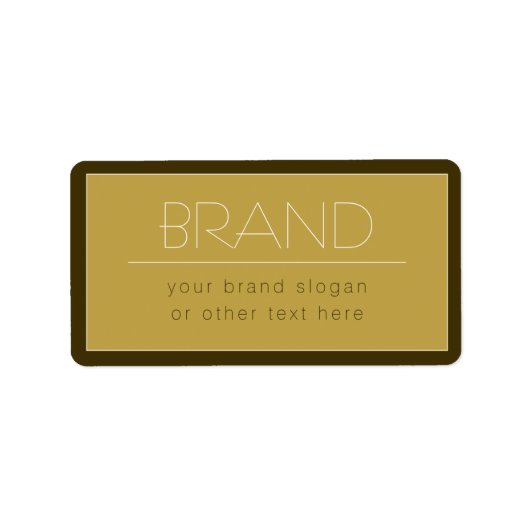 おしゃれな編集可能なテキストテンプレート | ヴィンテージゴールド ラベル (正面)