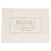 おしゃれな編集可能なテンプレート | クリーム色 & ダークブラウン ラージペーパーバッグ (裏面)