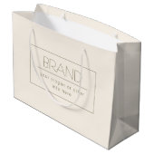 おしゃれな編集可能なテンプレート | クリーム色 & ダークブラウン ラージペーパーバッグ (裏面アングル)