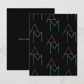 おしゃれな編集可能な任意の2つのモダンなタイルのイニシャル 招待状 (正面/裏面)