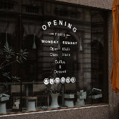 おしゃれな編集可能な営業時間窓用シール(カフェ用) ウィンドウサイン