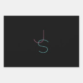 おしゃれな編集可能な2つのモダンなイニシャル ラッピングペーパーシート (正面2)