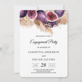 おしゃれな美しさの紫のイチジクとパンパス 招待状 (正面)