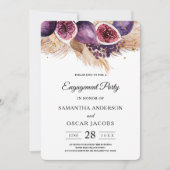 おしゃれな美しさ 紫のイチジク & パンパス 招待状 (正面)