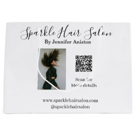 おしゃれな美容院のQRコード　小さなビジネス ラージペーパーバッグ