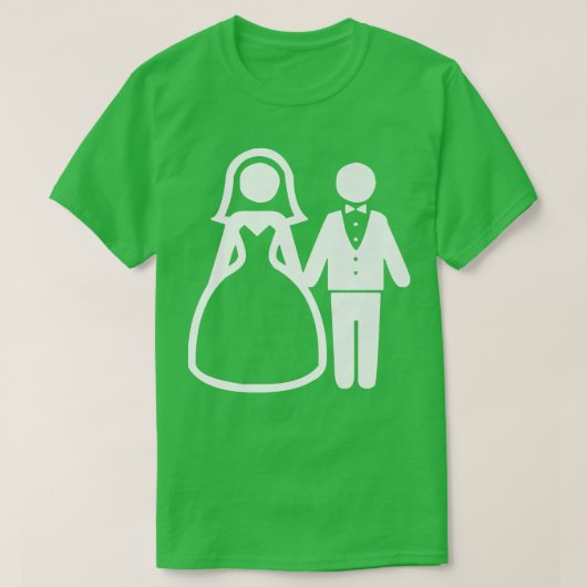 おしゃれな美観の結婚式カップル 花嫁 花婿 Tシャツ (デザイン正面)