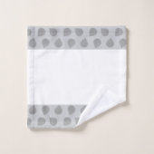 おしゃれな翡翠の木の葉 ライトグレー＆ホワイト バスタオルセット (ウォッシュタオル)