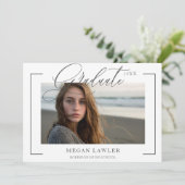 おしゃれな脚本風 卒業パーティー 招待状 フォトカード (スタンド正面)