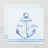 おしゃれな航海の結婚式 招待状 (正面/裏面)