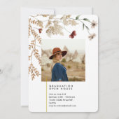 おしゃれな花のアーチの卒業生 招待状 (裏面)