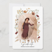 おしゃれな花のアーチの卒業生 招待状 (正面)