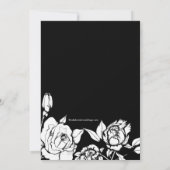 おしゃれな花のウェディングシャワー招待状 ブラック 招待状 (裏面)