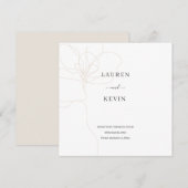 おしゃれな花のシンプルクラシックな結婚式の予定日を知らせるカード 招待状 (正面/裏面)