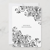 おしゃれな花のスクロール ブライダルシャワー 招待状 (裏面)