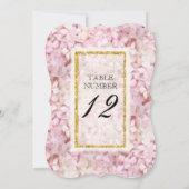 おしゃれな花のテーブルナンバー ゴールド 招待状 (裏面)