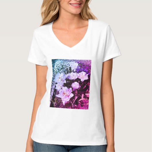 おしゃれな花のトレンドの夏ファッション Tシャツ (正面)