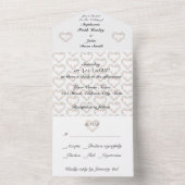 おしゃれな花のハートのオールインワン結婚式招待状 オールインワン招待状 (内側)