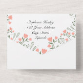 おしゃれな花のハートのオールインワン結婚式招待状 オールインワン招待状 (裏面)