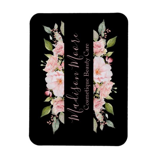 おしゃれな花のバラ ネーム刻印 マグネット (縦)