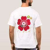 おしゃれな花のファッション Tシャツ (裏面)