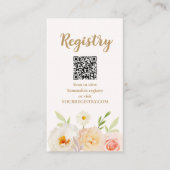 おしゃれな花のブライダルシャワーレジストリーカード エンクロージャーカード (正面)