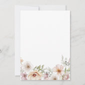 おしゃれな花のプリンセス・トゥ・ビー ウォーターカラー ブライダルシャワー 招待状 (裏面)