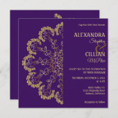 おしゃれな花のマンダラ結婚式招待状 招待状 (正面/裏面)