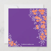 おしゃれな花のモダンな紫とオレンジの花嫁シャワー 招待状 (裏面)
