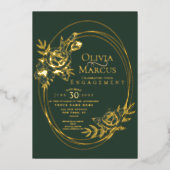 おしゃれな花のローズリース ウェディング  ホイル招待状 箔招待状 (正面)