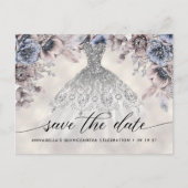 おしゃれな花の写真 15歳の誕生日おめでとう 保存日付 ポストカード (正面)