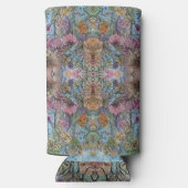 おしゃれな花の庭の水彩画 スリム缶クーラー (裏面)