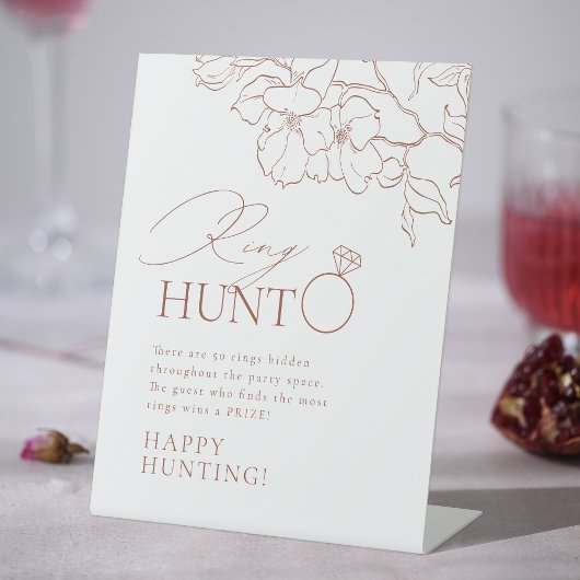 おしゃれな花の指輪探しゲーム ブライダルシャワーゲーム 台座サイン