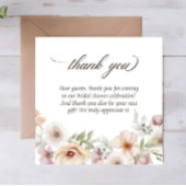 おしゃれな花の水彩 赤ちゃんが咲く ブライダルシャワー サンキューカード