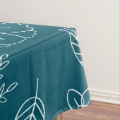 おしゃれな花の葉の濃い青緑の模様 テーブルクロス (インサイチュ)