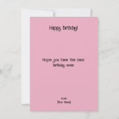 おしゃれな花の誕生日カード (裏面)