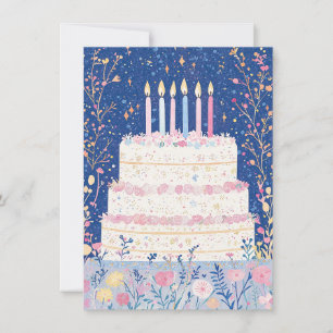 おしゃれな花の誕生日カード