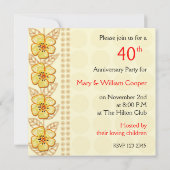 おしゃれな花の40周年結婚記念日パーティー 招待状 (裏面)