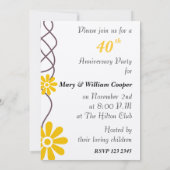 おしゃれな花の40周年結婚記念日パーティー 招待状 (裏面)