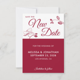 おしゃれな花のSave The New Date 結婚延期のお知らせカード