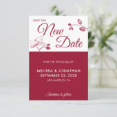 おしゃれな花のSave The New Date 結婚延期のお知らせカード (スタンド正面)