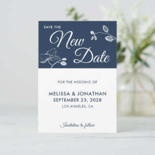 おしゃれな花のSave The New Date 結婚延期のお知らせカード