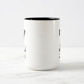 おしゃれな花のZアルファベット ツートーンマグカップ (中央)