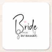 おしゃれな花嫁になる | 名前をカスタマイズ スクエアペーパーコースター (正面)