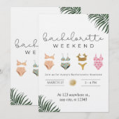 おしゃれな花嫁のための週末大騒ぎ旅行へようこそ 招待状 (正面/裏面)