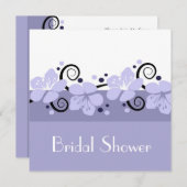 おしゃれな花嫁のシャワー招待状 - ラベンダー色の花 招待状 (正面/裏面)
