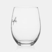 おしゃれな花嫁のパーソナライズされたウェディング ステムなしワイングラス (左)