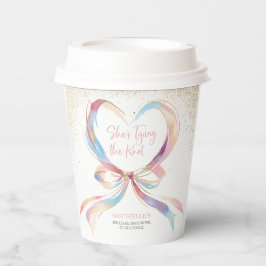おしゃれな花嫁のピンクの蝶結びのシャワー 紙コップ