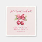 おしゃれな花嫁の結婚前お披露目パーティー　コケティ　チェリー スタンダードカクテルナプキン (正面)