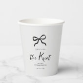 おしゃれな花嫁の結婚式 黒いリボンのブライダルシャワー 紙コップ (正面)